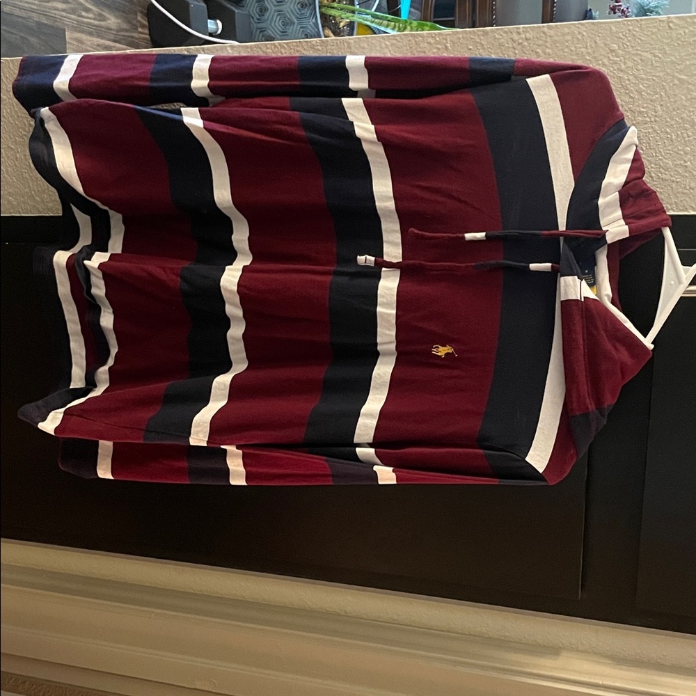 Ralph Lauren Maroon and Navy Striped Pullover